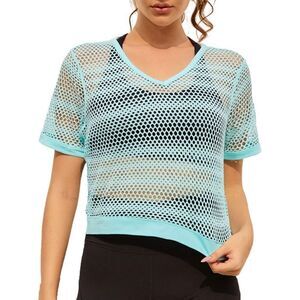 𝅺⭐️nwt As Rose Rich Mesh Crop Top⭐️